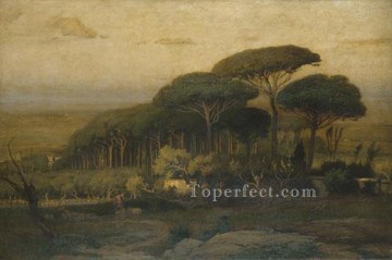 バルベリーニ ヴィラの松林の風景 トーナリスト ジョージ・インネス Oil Paintings